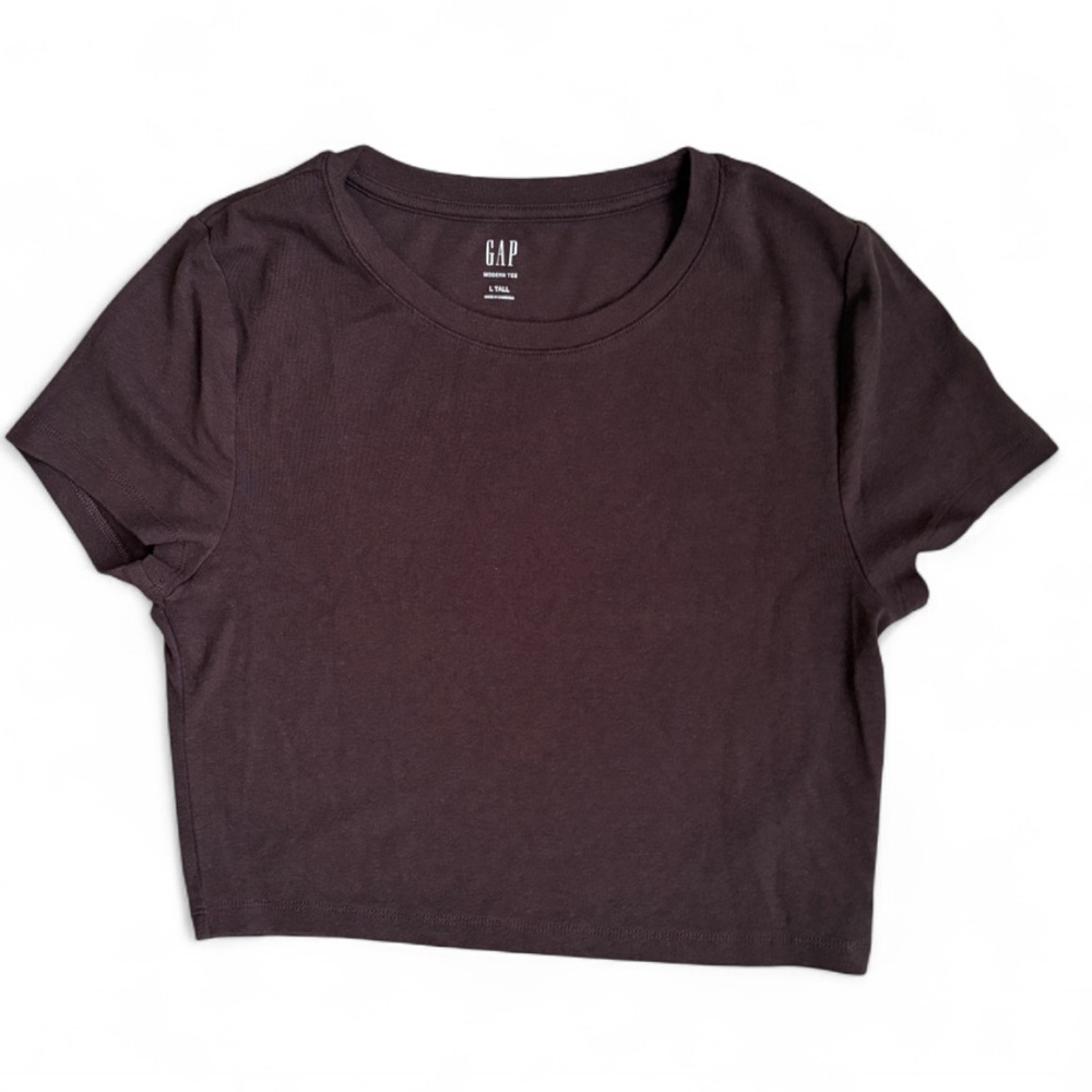 GAP Women's Modern Crop T-Shirt Terra Brown